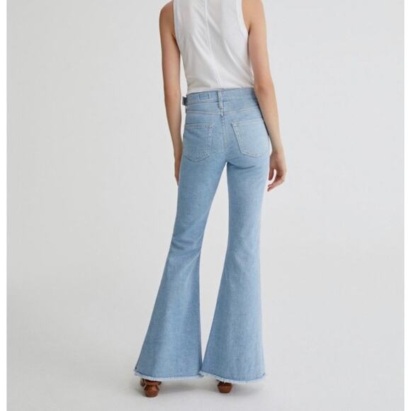 AG Iva Paneled Flare Rise Bell Denim w/ Raw Hem Size 28 - Picture 3 of 11